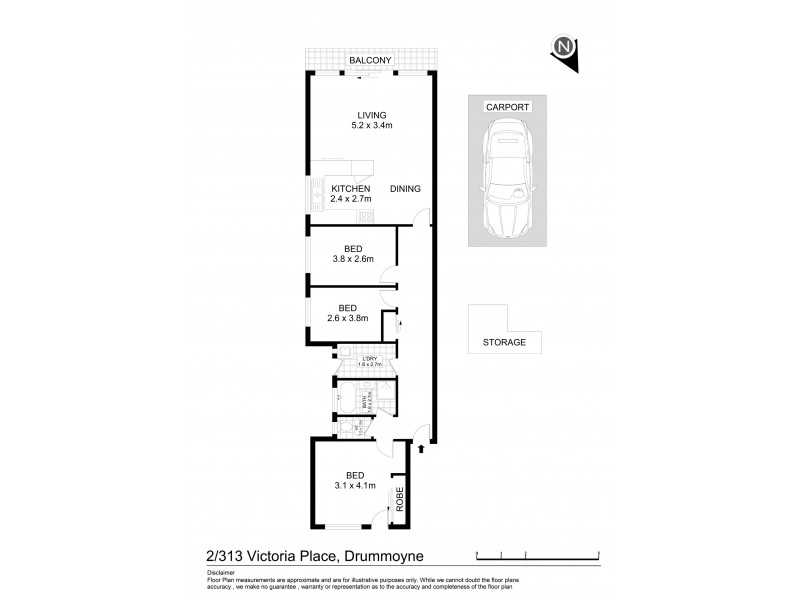 2/313 Victoria Place, Drummoyne NSW 2047 Floorplan