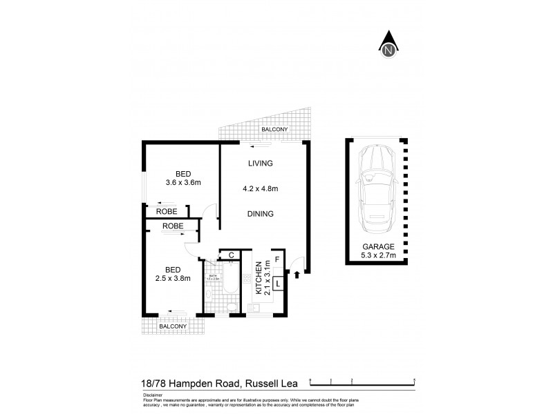 18/78 Hampden Road, Russell Lea NSW 2046 Floorplan