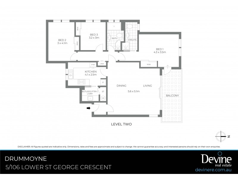 5/106 Lower St Georges Crescent, Drummoyne NSW 2047 Floorplan