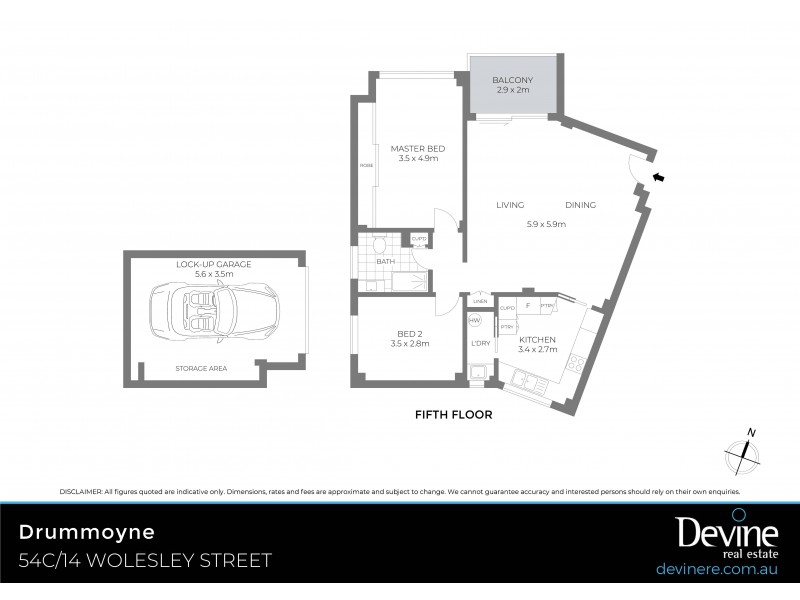 54C/14 Wolseley Street, Drummoyne NSW 2047 Floorplan