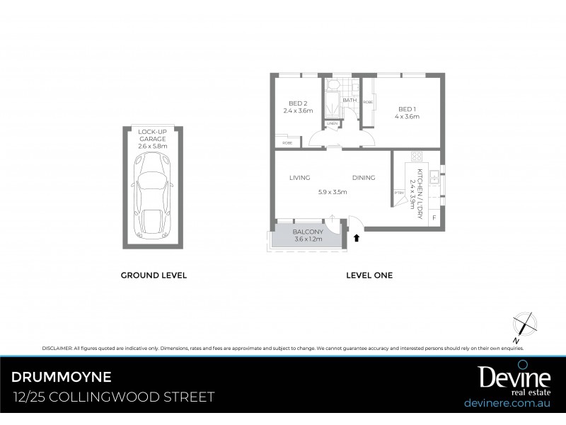 12/25 Collingwood Street, Drummoyne NSW 2047 Floorplan