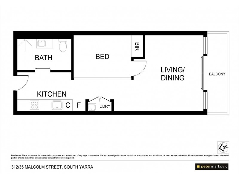 312/31 Malcolm Street, South Yarra VIC 3141 Floorplan
