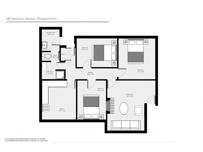 68 NEWTON STREET, Shepparton VIC 3630 Floorplan