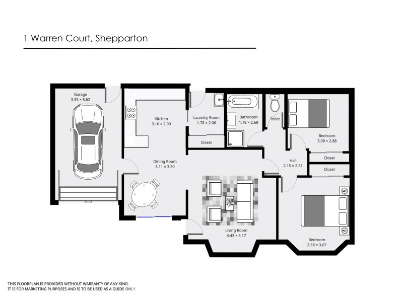 1 WARREN COURT, Shepparton VIC 3630 Floorplan