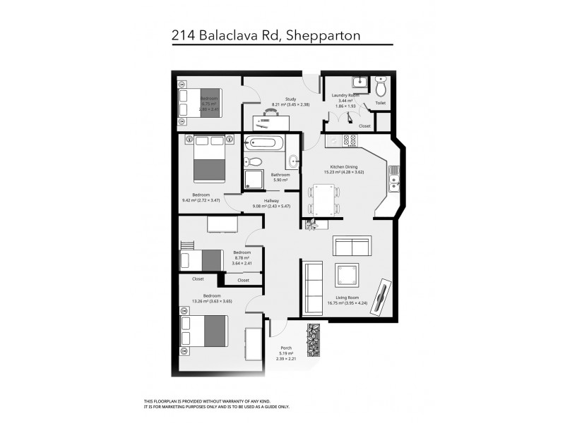 214 BALACLAVA ROAD, Shepparton VIC 3630 Floorplan