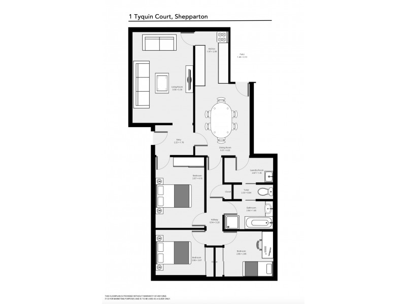 1 TYQUIN STREET, Shepparton VIC 3630 Floorplan
