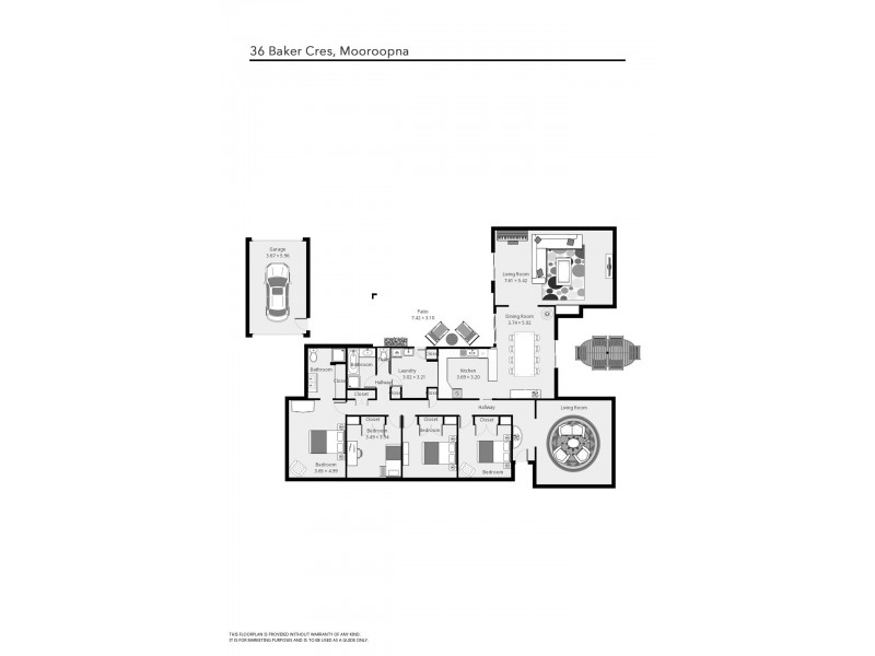 36 BAKER CRESCENT, Mooroopna VIC 3629 Floorplan