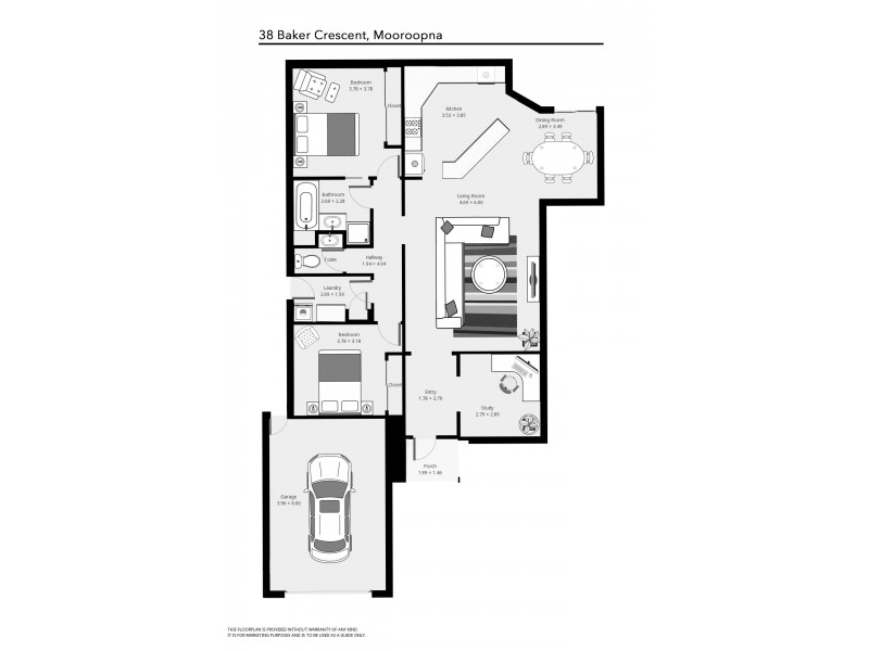 38 BAKER CRESCENT, Mooroopna VIC 3629 Floorplan