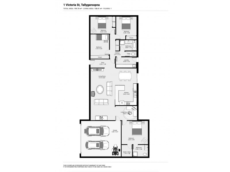 1 VICTORIA STREET, Tallygaroopna VIC 3634 Floorplan