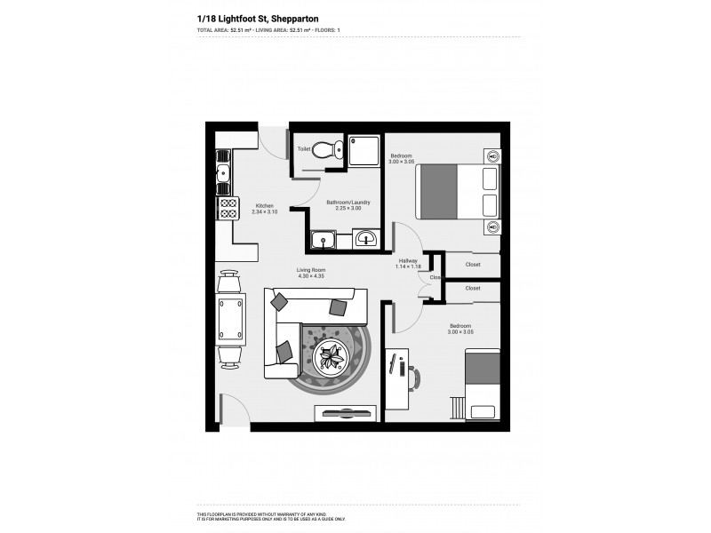 1/18 Lightfoot Street, Shepparton VIC 3630 Floorplan