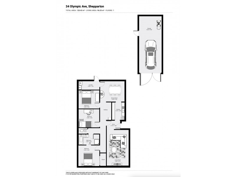 34 Olympic Avenue, Shepparton VIC 3630 Floorplan