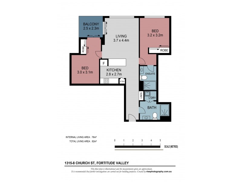 1315/8 Church Street, Fortitude Valley QLD 4006 Floorplan
