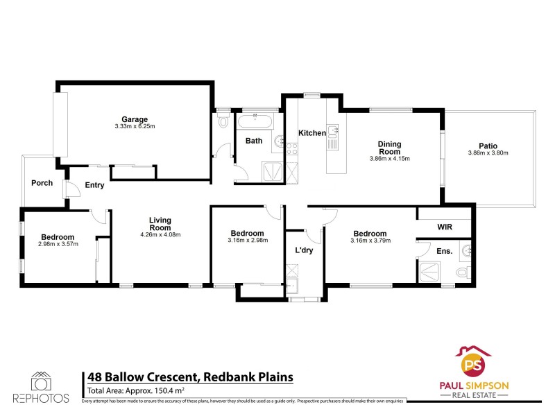 48 Ballow Crescent, Redbank Plains QLD 4301 Floorplan
