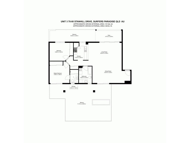 3/78 Stanhill Drive, Surfers Paradise QLD 4217 Floorplan