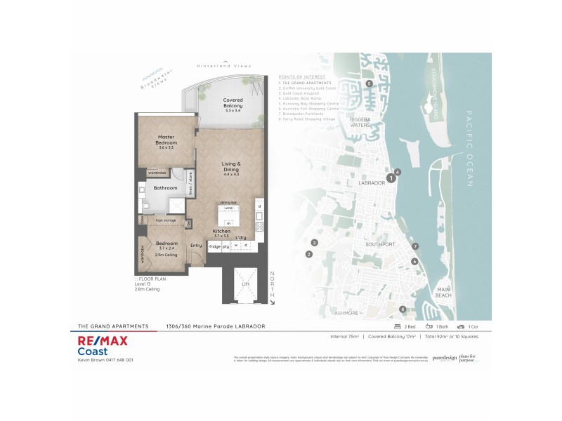 1306/360 Marine Parade, Labrador QLD 4215 Floorplan