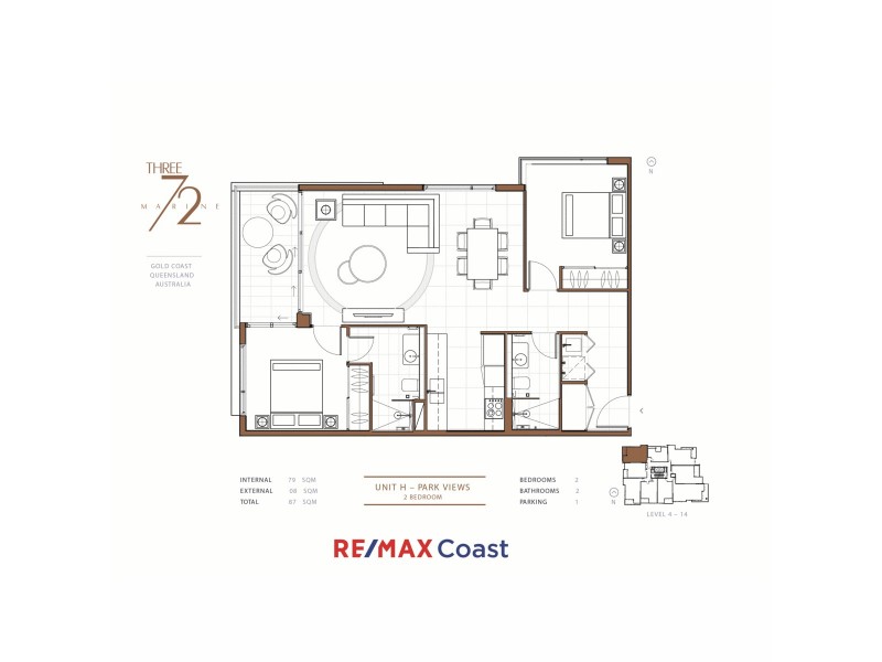 1108/372 Marine Parade, Labrador QLD 4215 Floorplan