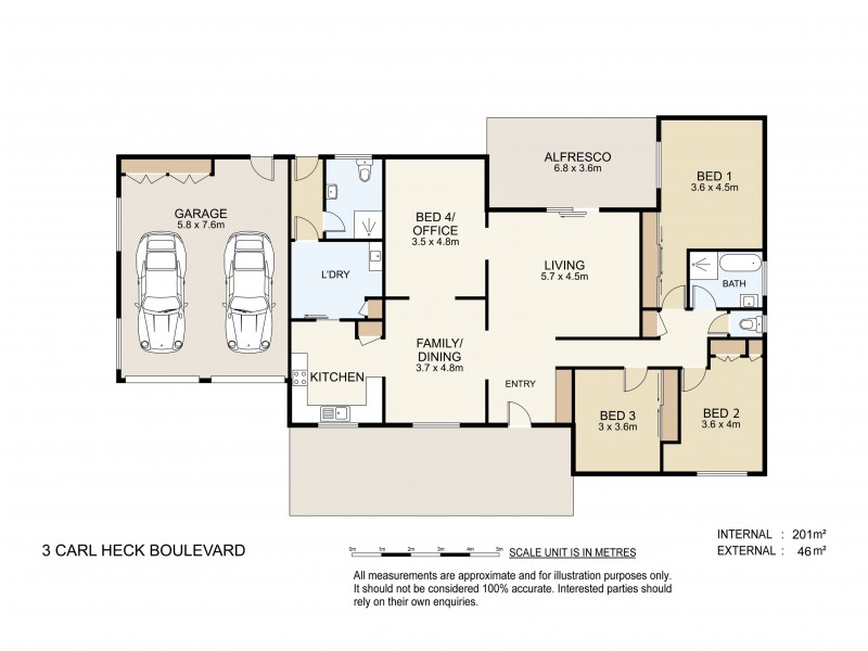 3 Carl Heck Boulevard, Windaroo QLD 4207 Floorplan