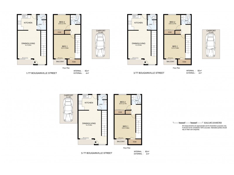 1, 3 & 5/77 Bougainville Street, Beenleigh QLD 4207 Floorplan