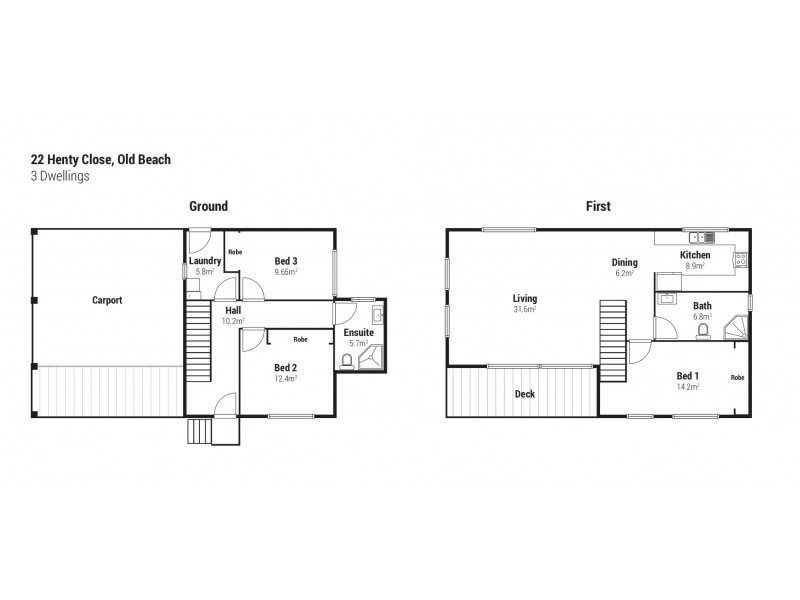 1-3 22 Henty Street, Old Beach TAS 7017 Floorplan