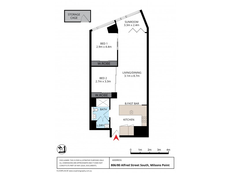 806/80 Alfred Street South, Milsons Point NSW 2061 Floorplan