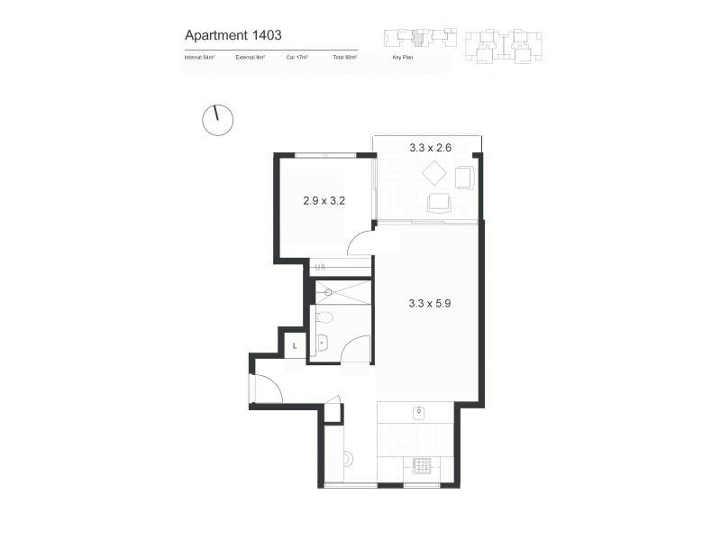 1403/288 Burns Bay Road, Lane Cove NSW 2066 Floorplan