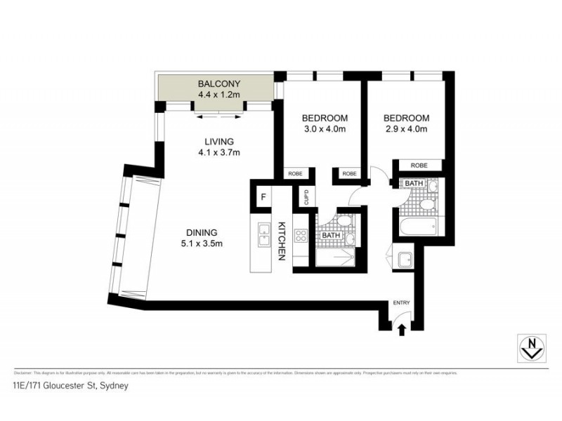 11E/171 Gloucester Street, The Rocks NSW 2000 Floorplan
