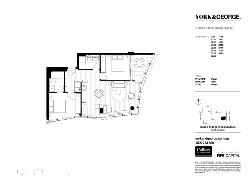 1507/38 York Street, Sydney NSW 2000 Floorplan