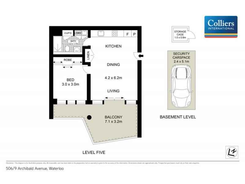 506/9 Archibald Avenue, Waterloo NSW 2017 Floorplan