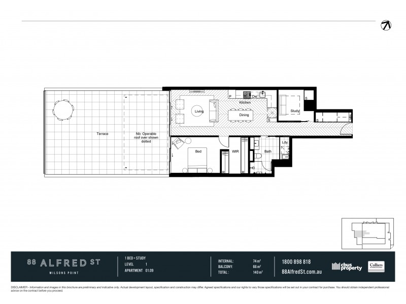 109/88 Alfred Street, Milsons Point NSW 2061 Floorplan