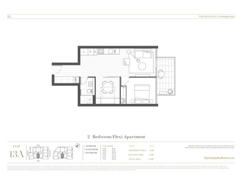 911/58 Villiers Street, North Melbourne VIC 3051 Floorplan