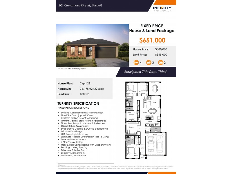 65 Cinnamara Cc, Tarneit VIC 3029 Floorplan