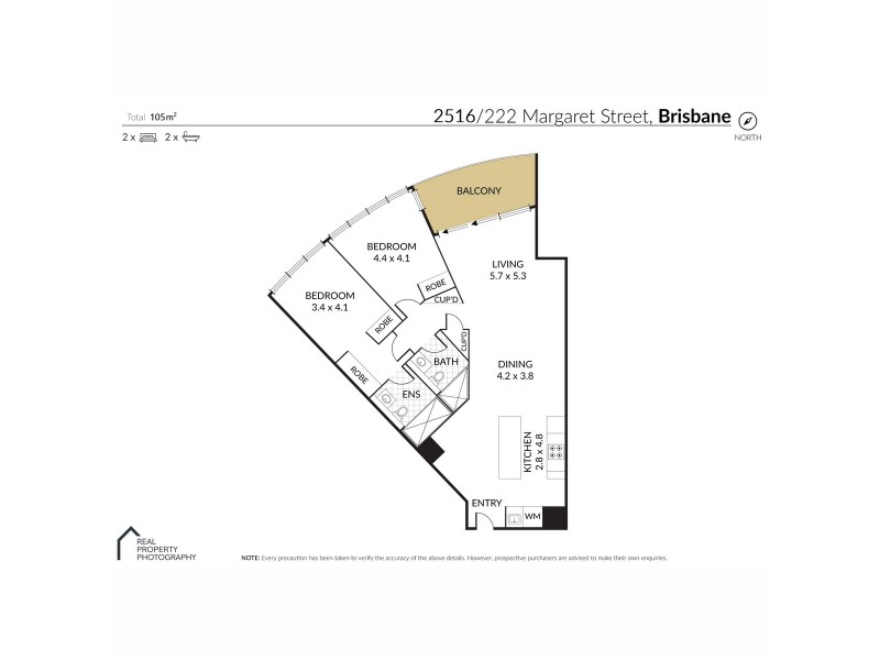 2516/222 Margaret Street, Brisbane City QLD 4000 Floorplan