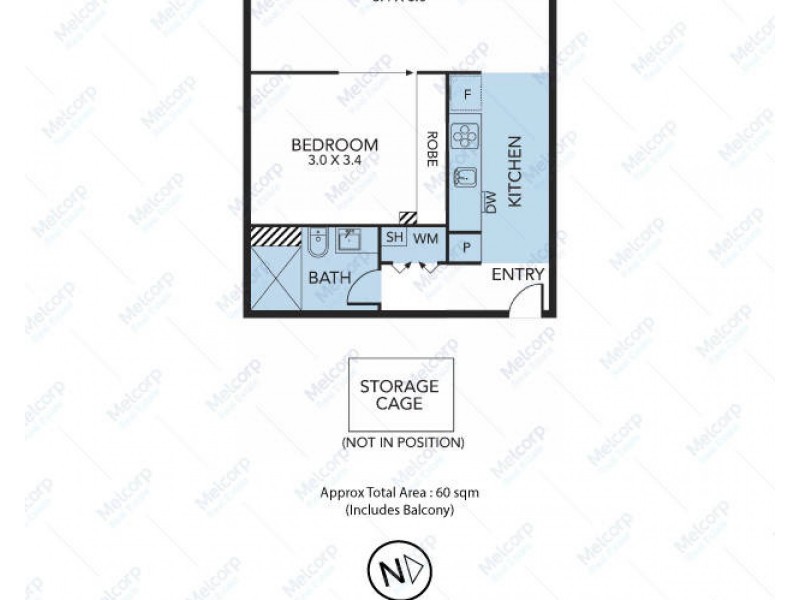 204/300 Young Street, Fitzroy VIC 3065 Floorplan
