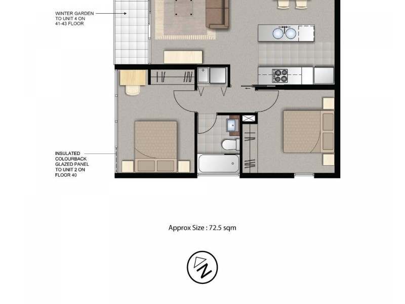 3602/483 Swanston Street, Melbourne VIC 3000 Floorplan