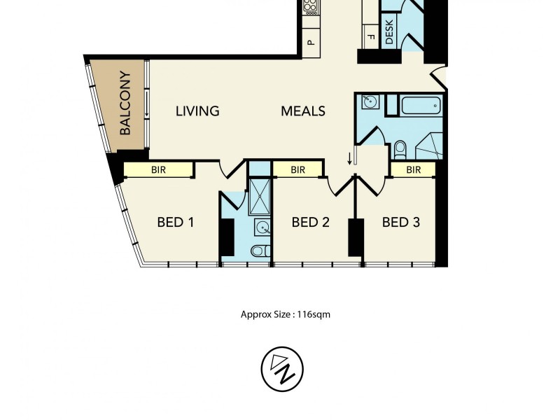 3606/35 Queensbridge Street, Southbank VIC 3006 Floorplan