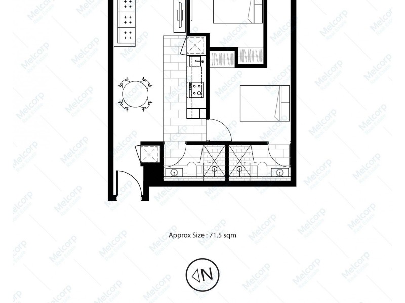 3110/551 Swanston Street, Carlton VIC 3053 Floorplan