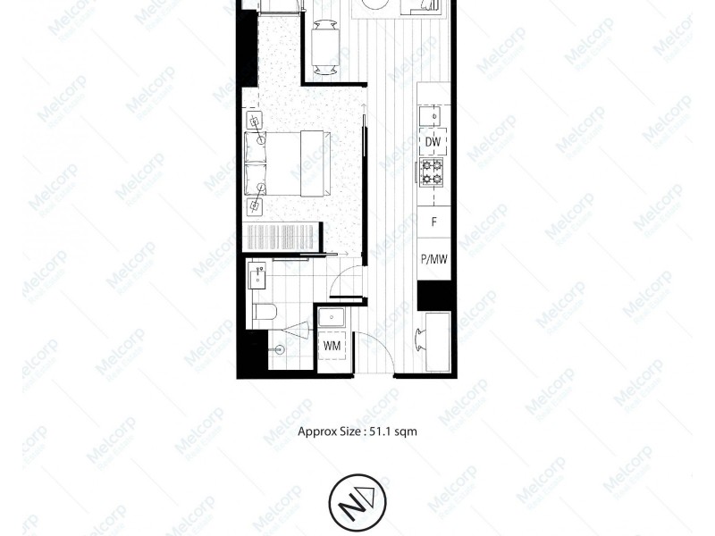 4502/70 Southbank Boulevard, Southbank VIC 3006 Floorplan