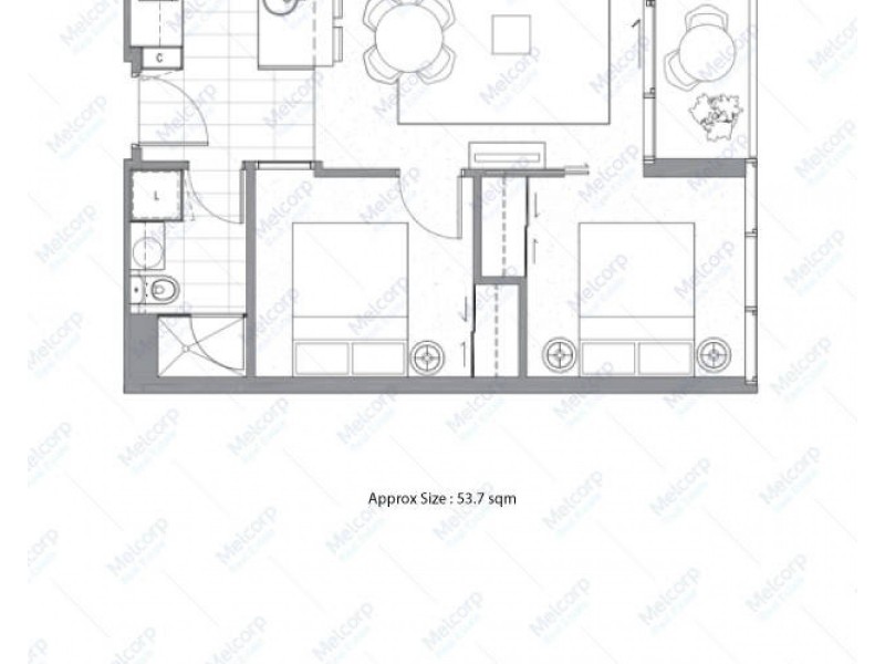 401/33 MacKenzie Street, Melbourne VIC 3000 Floorplan