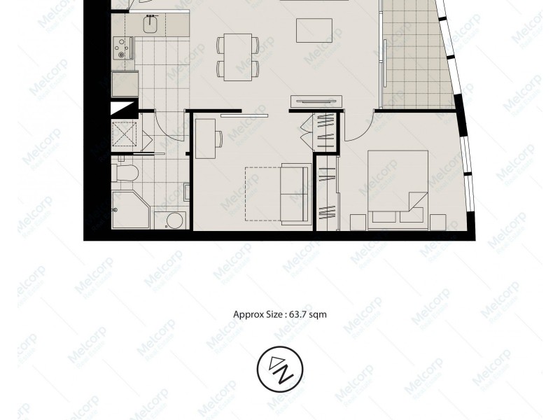 2510/9 Power Street, Southbank VIC 3006 Floorplan