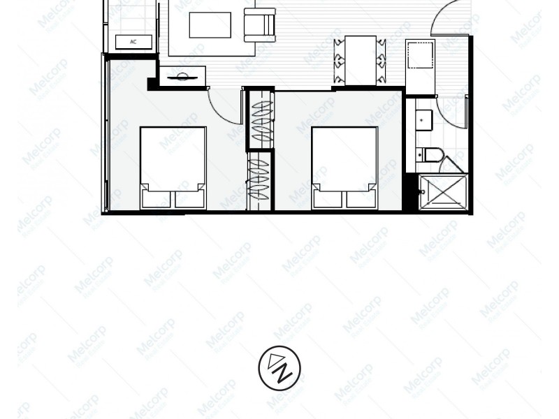 1408/11 Rose Lane, Melbourne VIC 3000 Floorplan