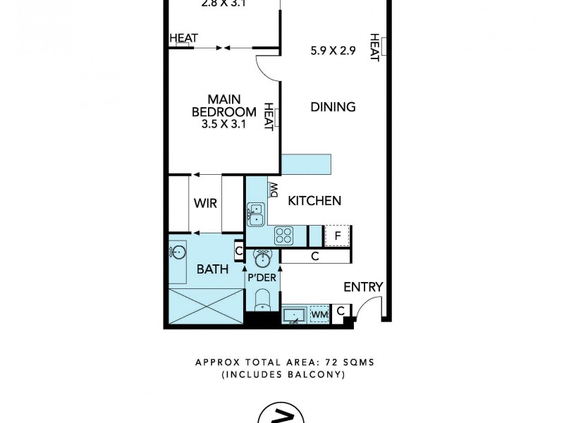 1810/68 La Trobe Street, Melbourne VIC 3000 Floorplan
