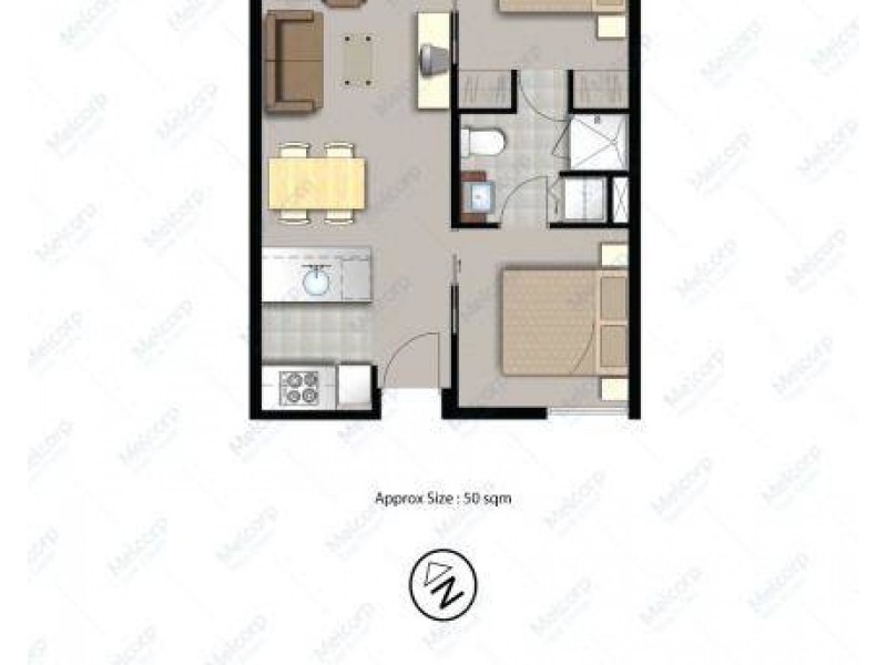 1708/8 Franklin Street, Melbourne VIC 3000 Floorplan