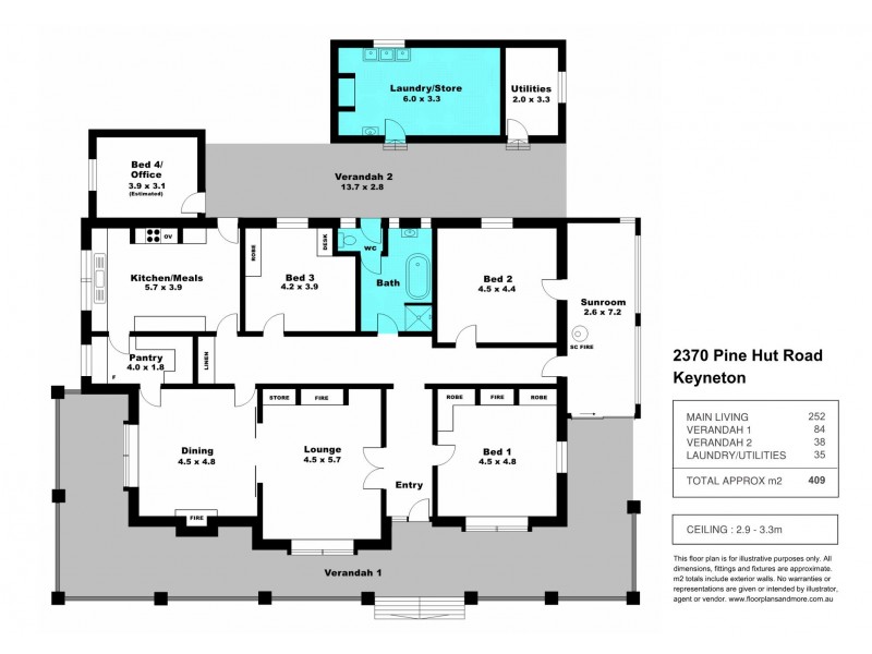 2370 Pine Hut Road, Keyneton SA 5353 Floorplan