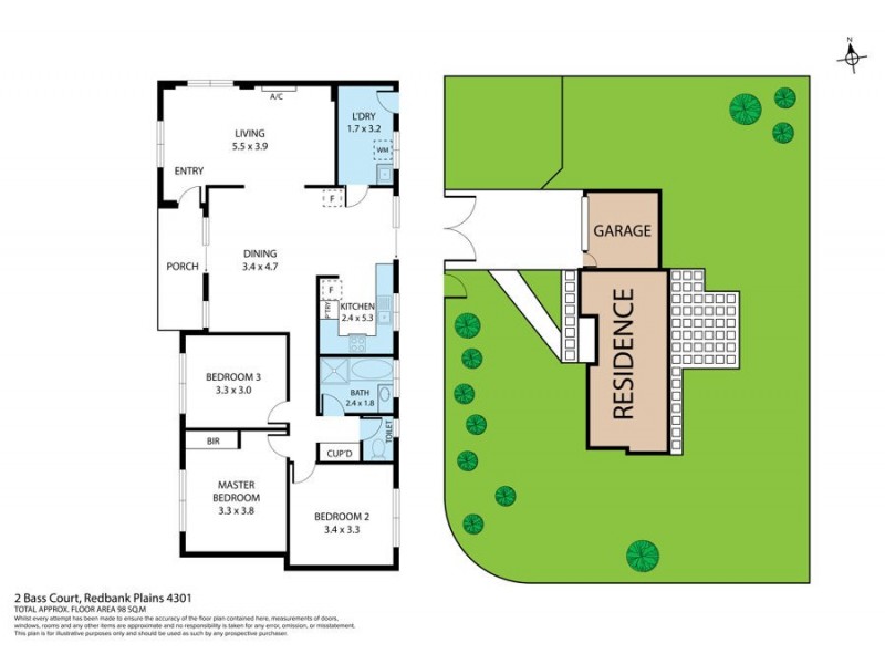 2 Bass Court, Redbank Plains QLD 4301 Floorplan