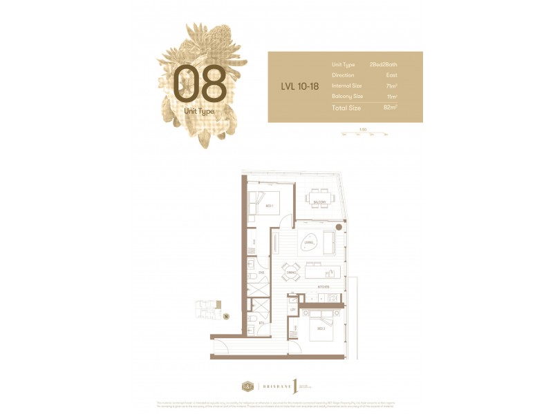 1 Cordelia Street, South Brisbane QLD 4101 Floorplan