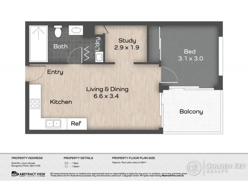 804/95 Linton Street, Kangaroo Point QLD 4169 Floorplan