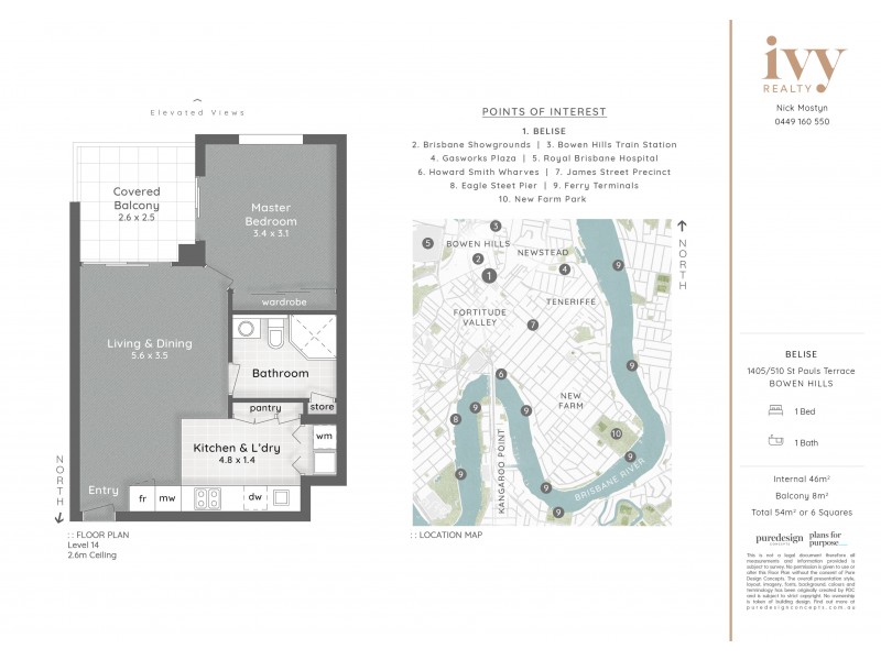 1405/510 St Pauls Terrace, Bowen Hills QLD 4006 Floorplan