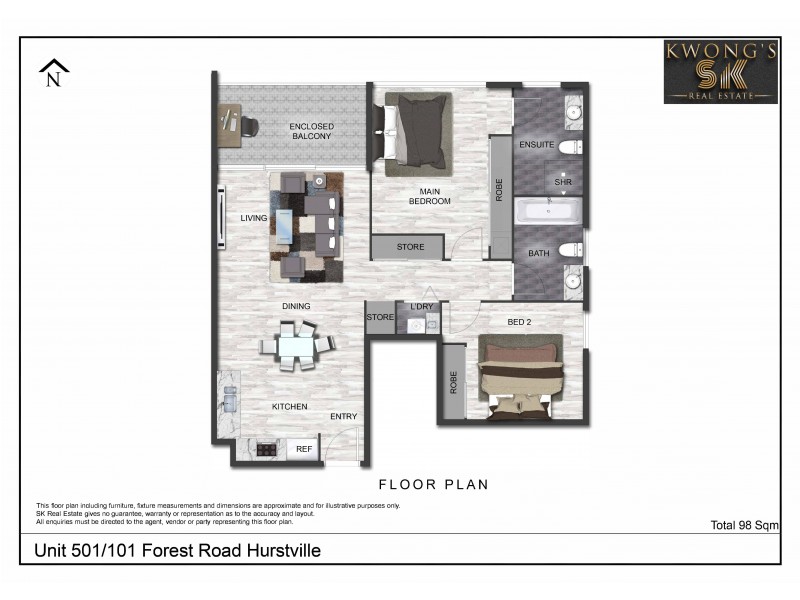 506/101 Forest Road, Hurstville NSW 2220 Floorplan