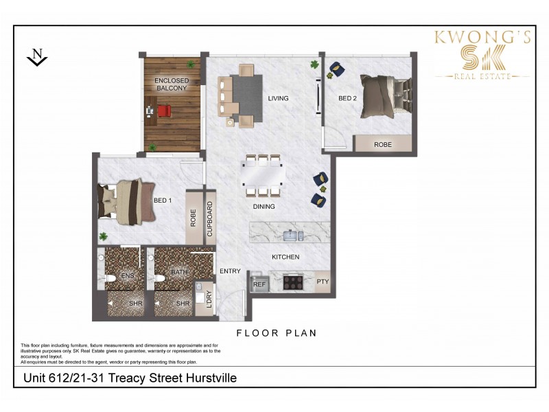 612/21 Treacy Street, Hurstville NSW 2220 Floorplan