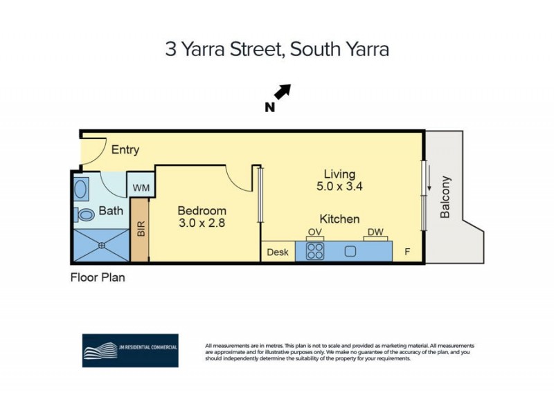 1112/3 Yarra Street, South Yarra VIC 3141 Floorplan